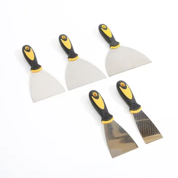 Dual-Color Handle Putty Knife Scraper Industrial Stainless Steel Wall Cleaning Tool Rubber Handle Direct Factory Sale Building