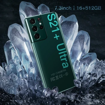 S21 Hot Sale 5g Phones S21 Ultra With 16GB+512GB 6800mAH Large battery Unlocked Cell Phones Smartphones