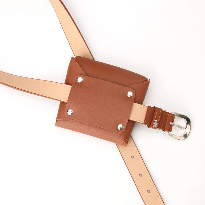 Женский многофункциональный кожаный ремень из искусственной кожи с мини-кошельком для монет