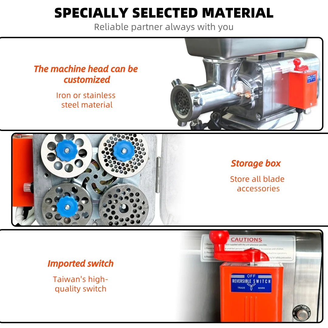 product mh 337 12hp commercial electric meat grinder machine imported switch home  farm restaurant use new condition with 4 plates-3