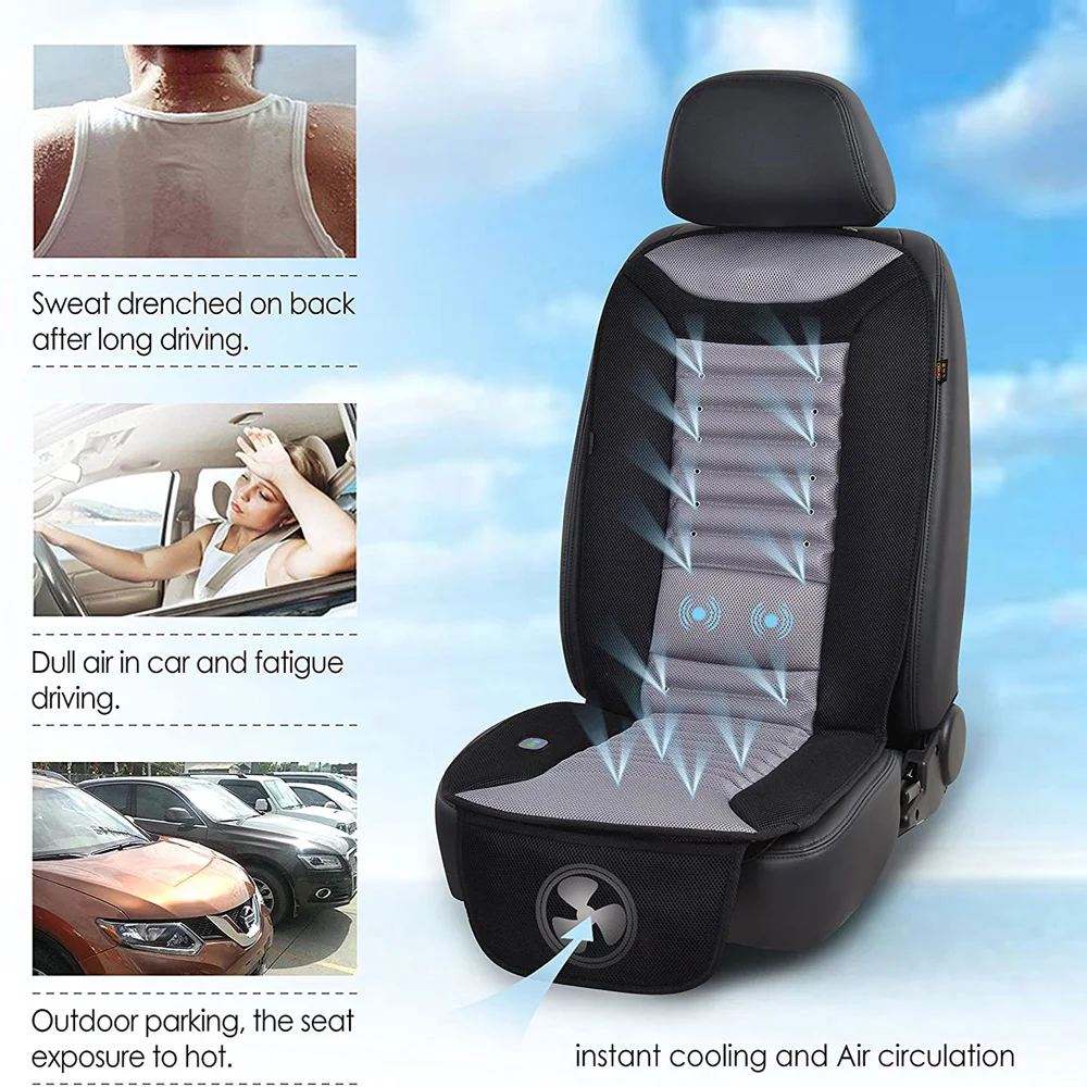 Cooling Car Seat Cushion with Massage Air Conditioned Comfort