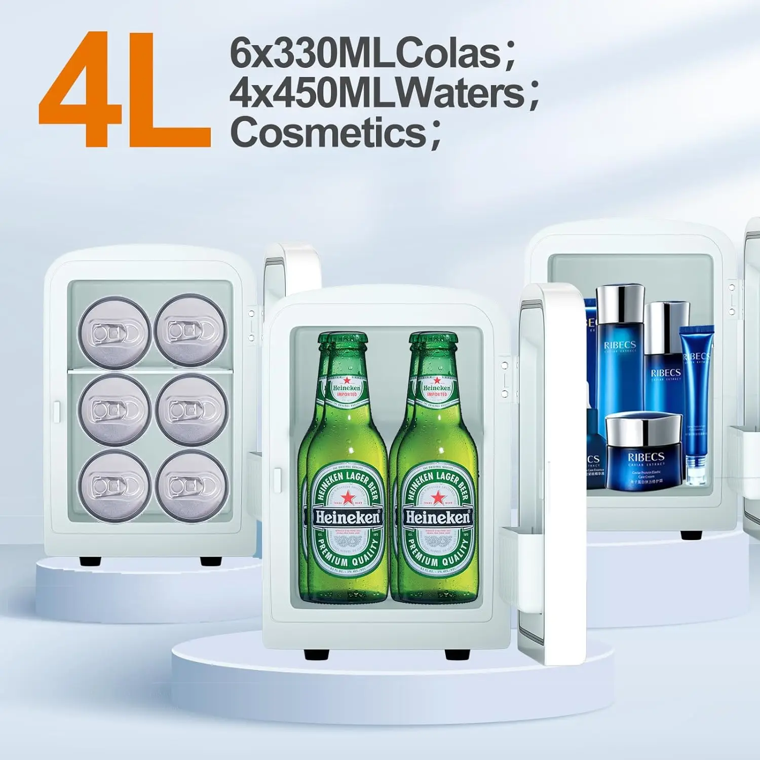New 4 Liter Mini Fridge 12 Volt Dc Refrigerator Game Gaming Fridge Portable Small Fridge Led Light Mirror