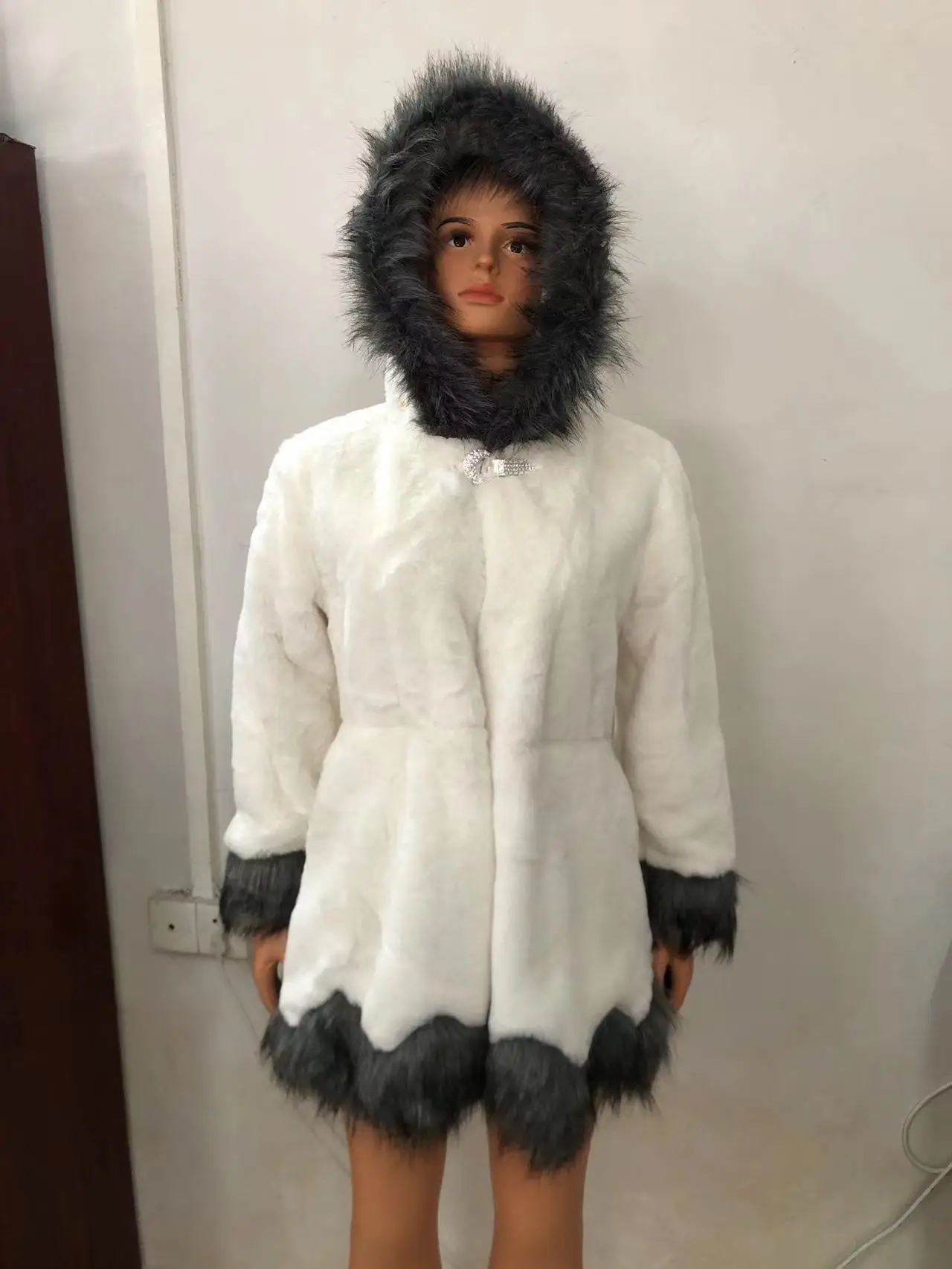 Women Winter Clothes New Faux Fur Rabbit Fur Mink Hoodies Plus Size Womens  Clothing Winter Coat