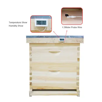 Mini Convenient Digital LCD Hygrothermograph with Sensor Hygrometer Thermometer Beekeeping Beehive Langstroth Dadant Beehive