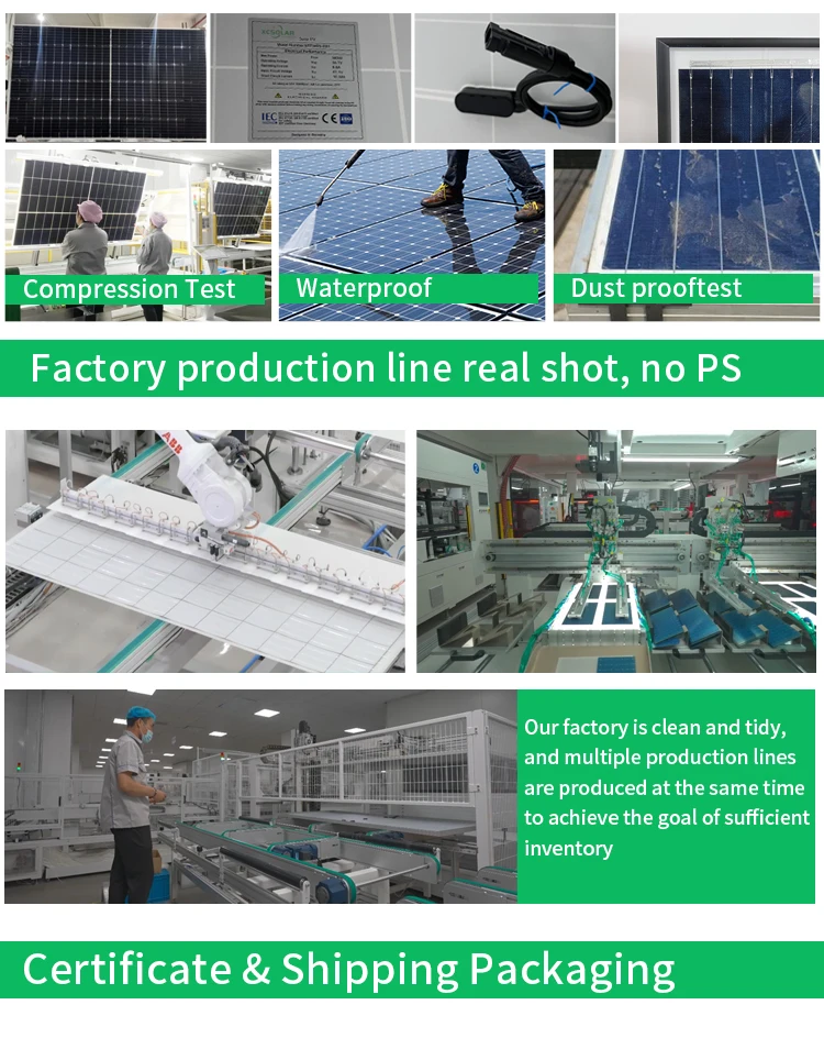 In Stock A Grade 590w 600w 650w 710w N Type Bifacial Hjt Half Cut 210MM Double Glass Pv Mono Solar Panel for commercial System