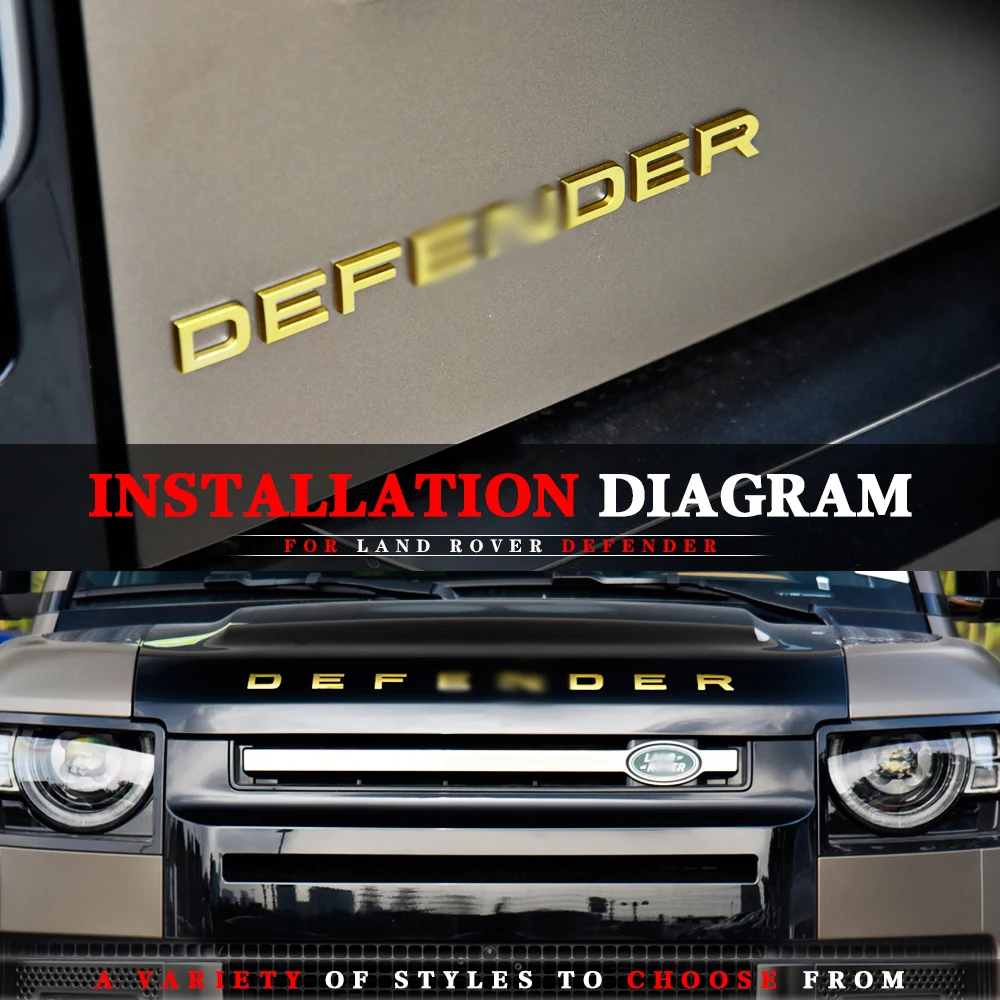 DIY Letters Emblem for 2020 DEFENDER Offroad - Black Carbon Fiber Badge