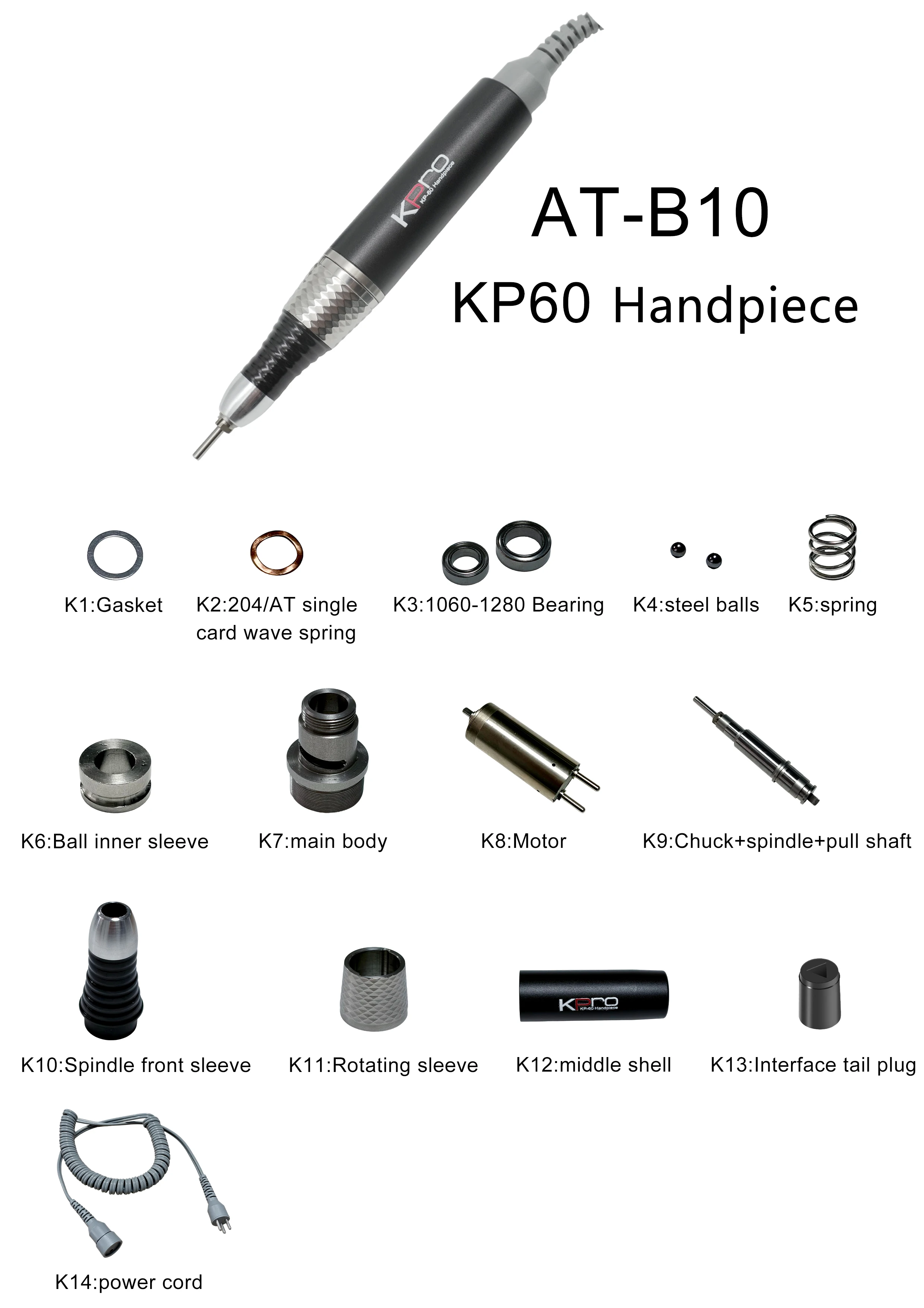 product kupa 60 compatible handpiece replacement 30000rpm professional electric nail e file for up200 nail drill machine-6