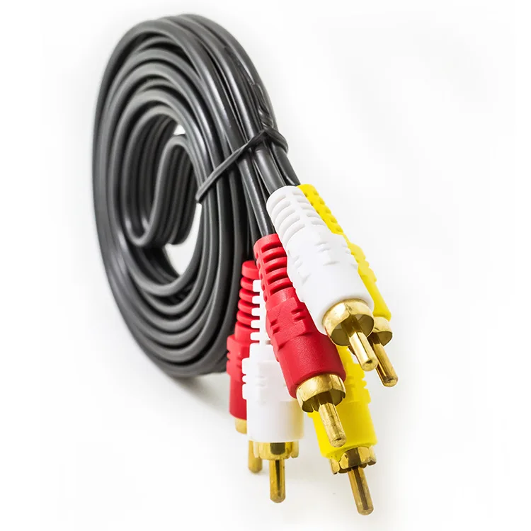 Audio Video RCA Cable 3RCA to 3RCA Composite AV Cable Compatible with Set-Top Box Speaker Amplifier DVD Player
