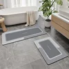 Diatomaceous earth bathroom mat - Morandi oval dark gray