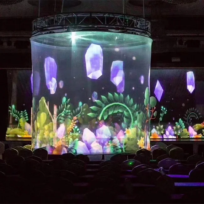 Large Size Hologram Gauze Projector Screen 3D Holographic Stage Projection Display Hologram Mesh Screen