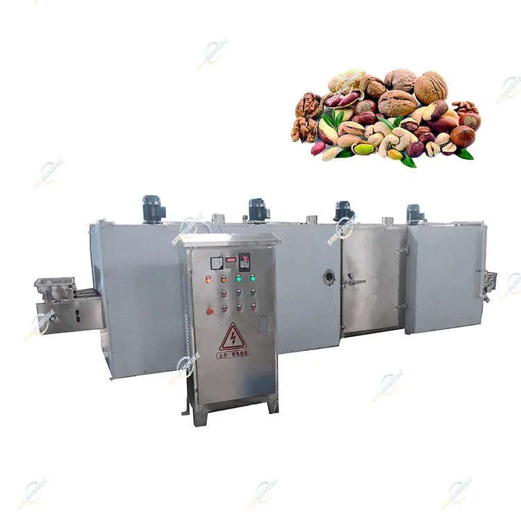 Full Automatic Continuous Coating and Roasting German Roasted Nuts Sunflower Seeds Peanut Roaster Machine
