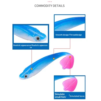 New Style Lure 9.5cm/5g Jerkbait T-Tail Artificial Soft Bait PVC Sea Fishing 3D Fish Eye Factory Wholesale – Soft Lure – view 4