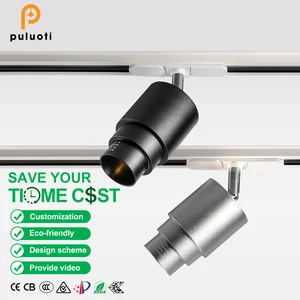 Modern Black Track Spot Lights for Living Room Ceiling Magnetic Adjustable 15-60° Beam Angle Cob Aluminum for Indoor Supermarket