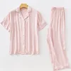 Pantaloni lunghi a maniche corte rosa