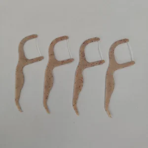 Daily Care Customize Logo Eco-friendly Floss Pick Biodegradable Organic Wheat Straw Dental Flosser Multi-purpose Floss Stick