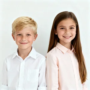 Custom Design Higher-end Classic School Poloshirt Boy Girls Long Sleeve White Formal School Blouse Uniform Shirts