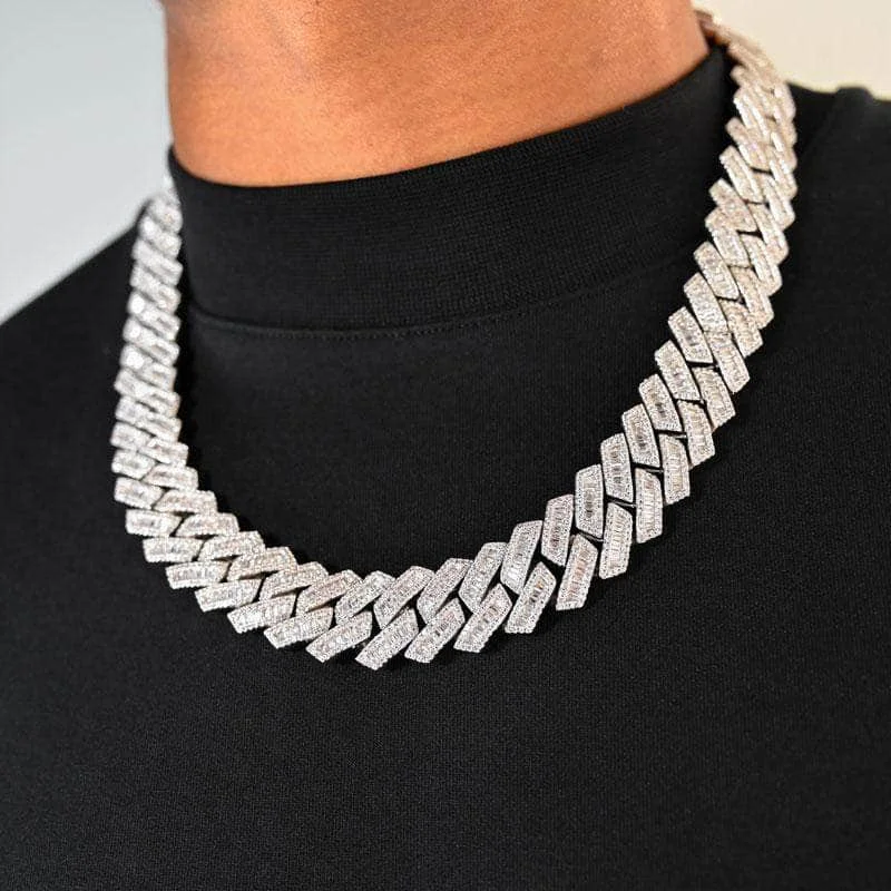 19mm Width Iced Out Bling Cuban Link Chains 14K Gold Plated 19mm Width Iced Out Bling Cuban Link Chains 14K Gold Plated
