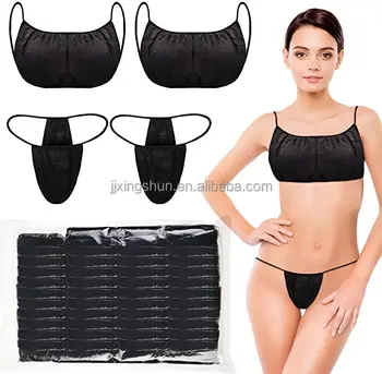 100PCS Black Disposable Thong Panties Spay Tanning Wraps