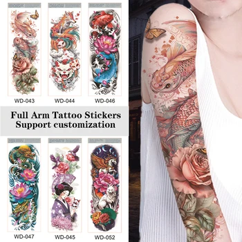 Arm Tattoo Men and Women&#39;s Arm One-time Tattoo Sticker New Arrival Tattoo on The Full Arm Waterproof and Sweatproof Flower