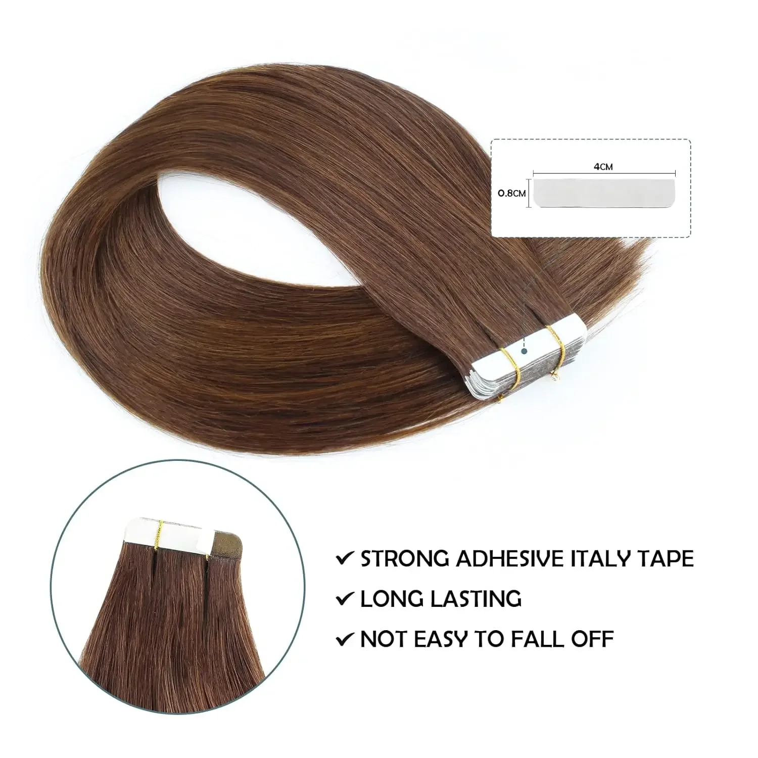 Echte Tape In Extensions Echthaar Glatt Naturschwarz_voghion.com
