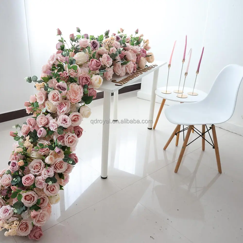 Hot Sale Table Centerpiece Flowers Runner Floral Artificial Flower