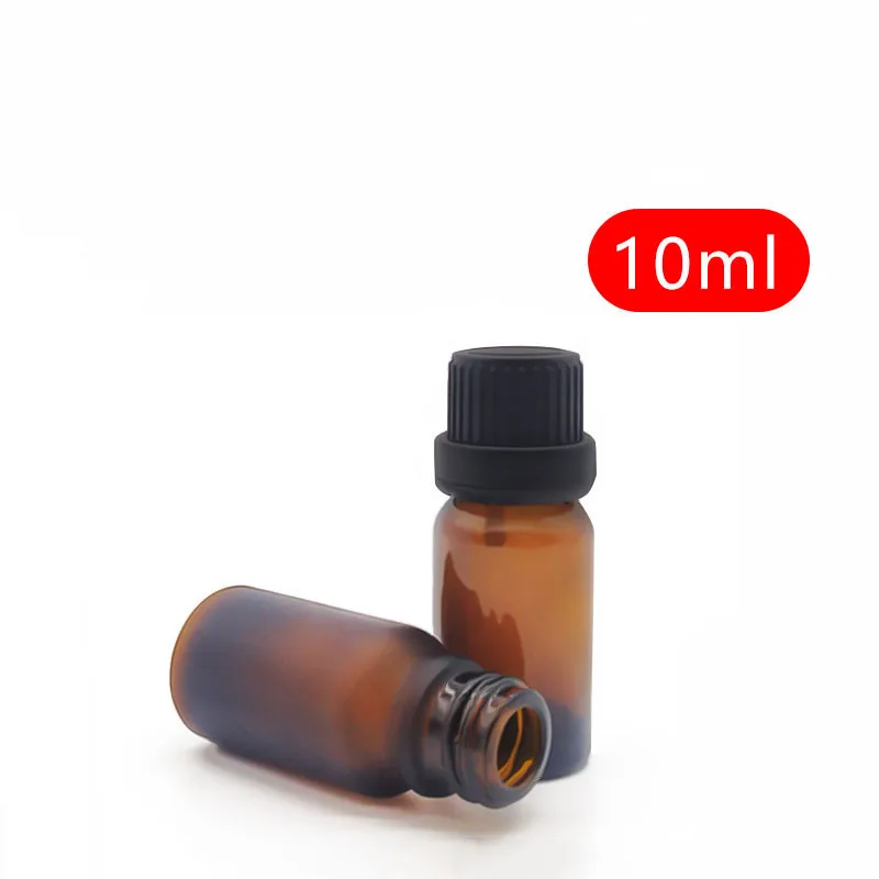 10ml Amber frosted /clear Frosted Essential Oil Vials glass bottle  with plastic cap