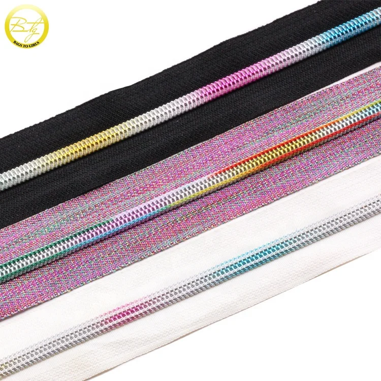 Eco-Friendly Fancy #5 End Zip Custom Length Colorful Plastic Resin