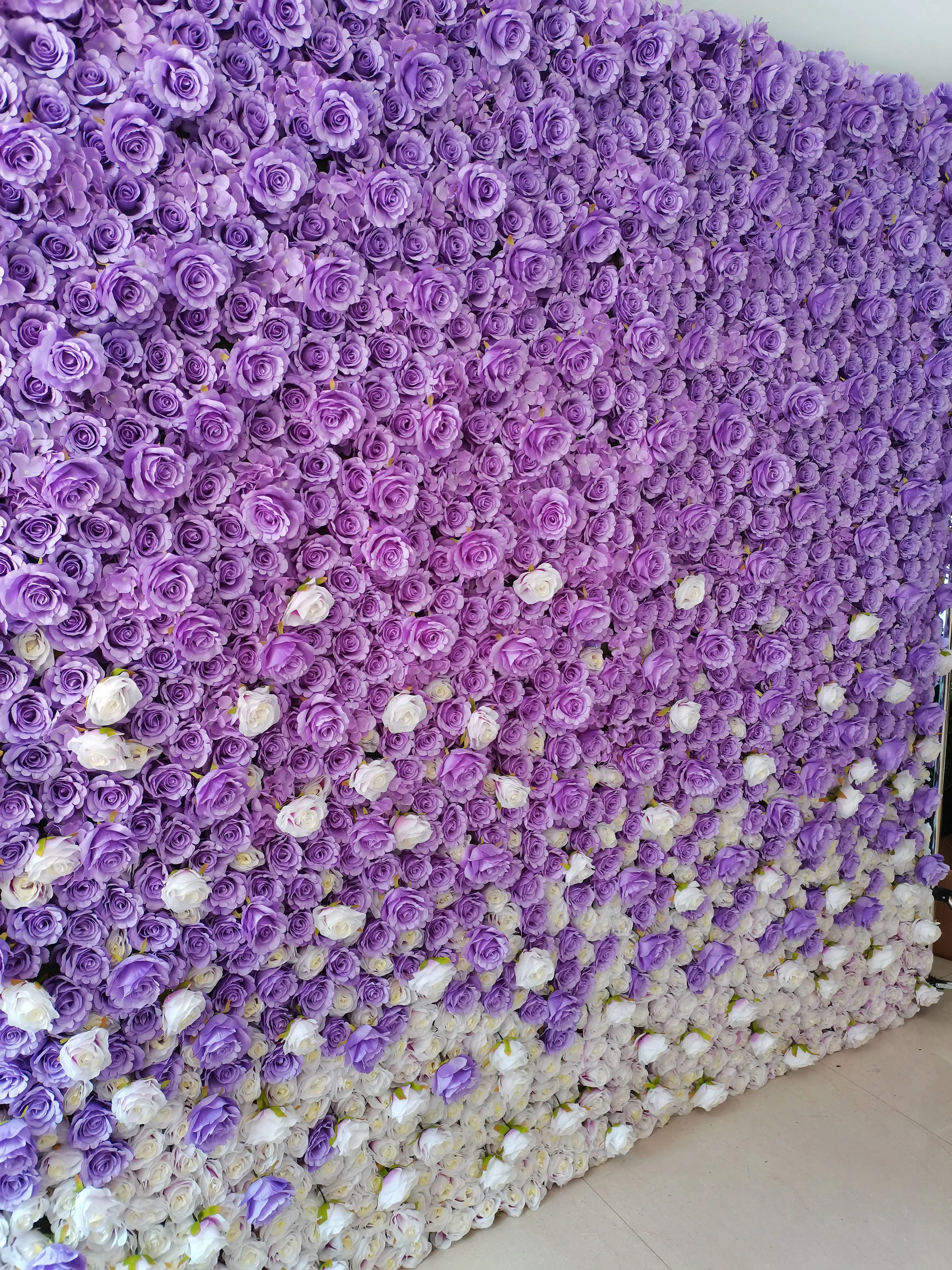 Artificial Flowerwall Fabric 3d Rose Flower Wall Wedding Decor Roll Up
