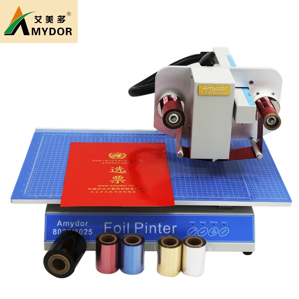 Computer Control Diary Book Thesis Cover Flatbed Digital Hot Foil Printer AMD8025 Gold Foil Stamping Printing Machine