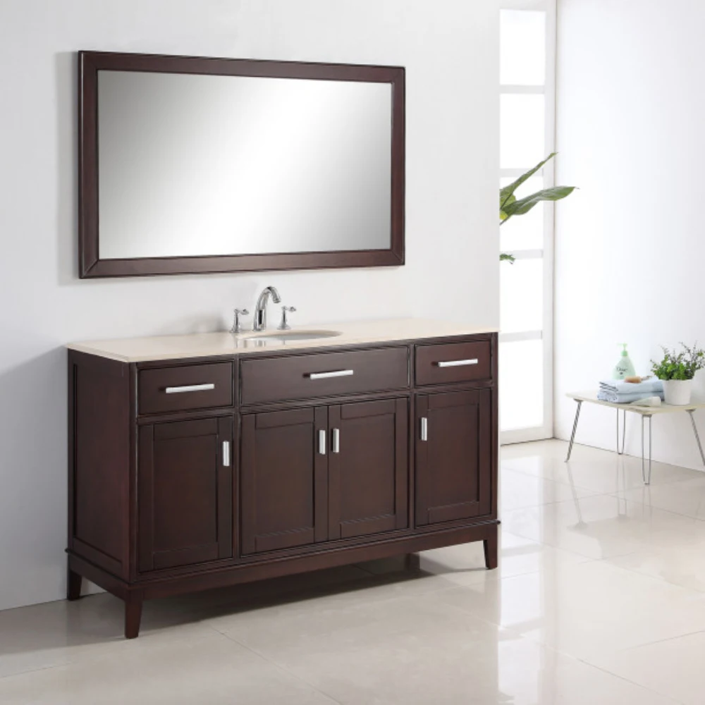 Floor Mounted Slate Cabinet Furniture Countertop Bathroom Vanity With Sink And Storage Drawers Two People Use Bathroom Cabinet