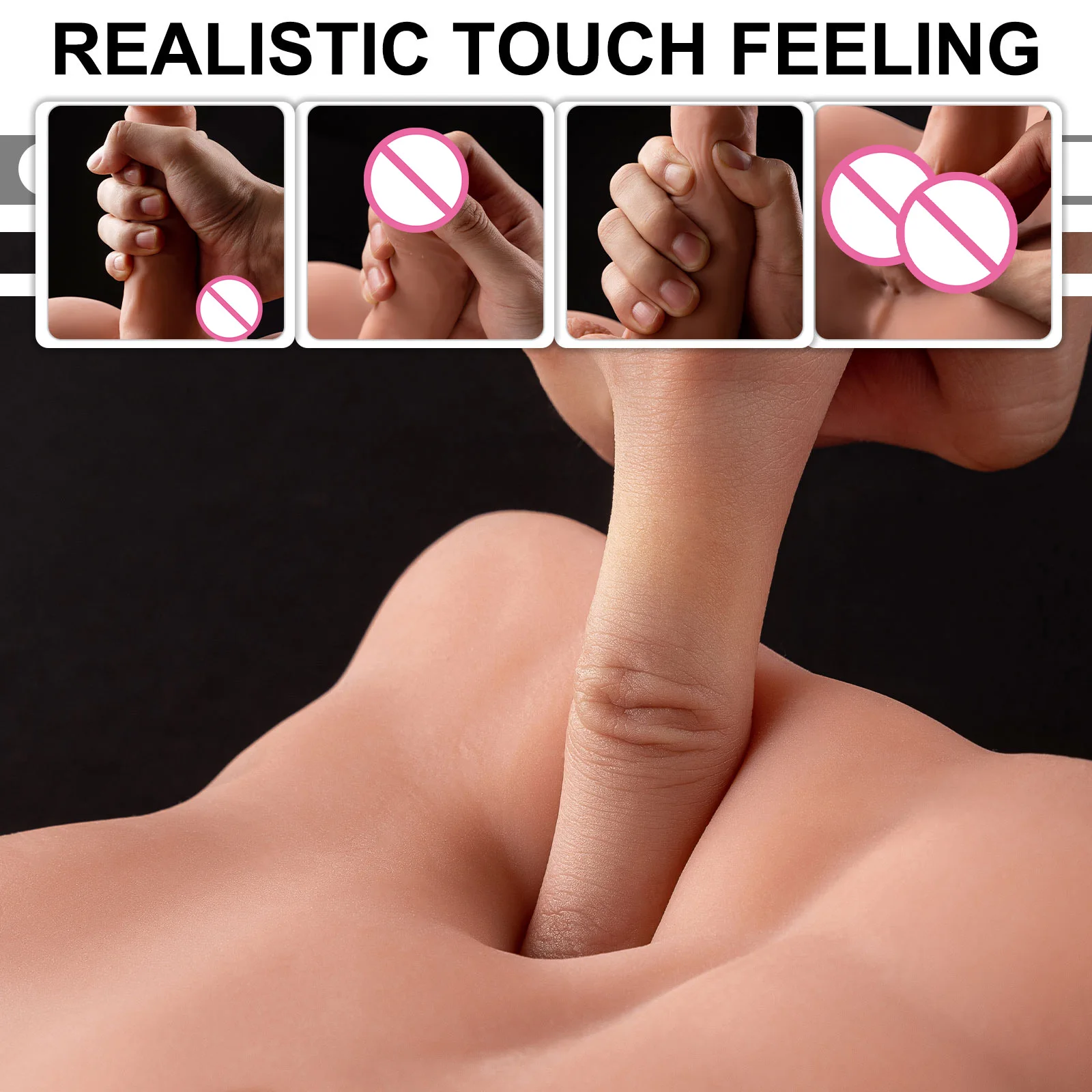 Realistic Male Muscle Half Body Sex Doll with Thrusting Dildo | Waterproof  & Electric Pulse for Adult Use | 26x24x15cm