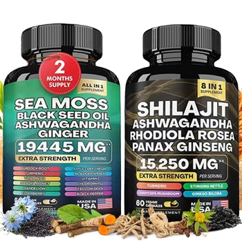 Supplement Shilajit Sea Moss Naturel Mas Suplementos De Atencion Medica Shilajit Pure Black Seed Oil Ashwagandha Capsules