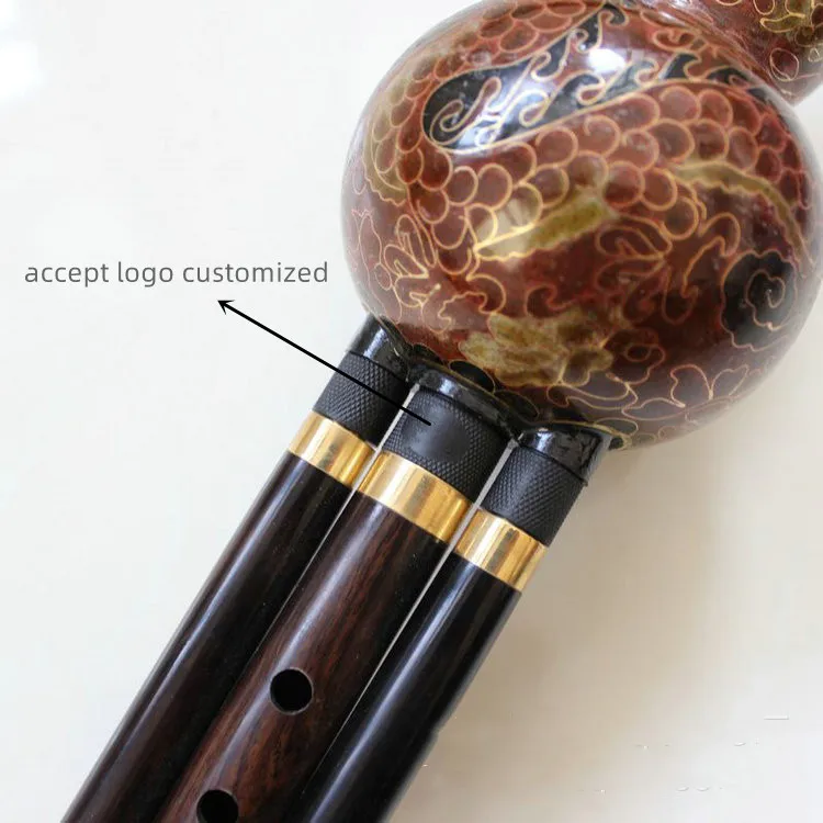 高級中国製手作りBb/Cフルシ黒檀フルートひょうたんフルート木