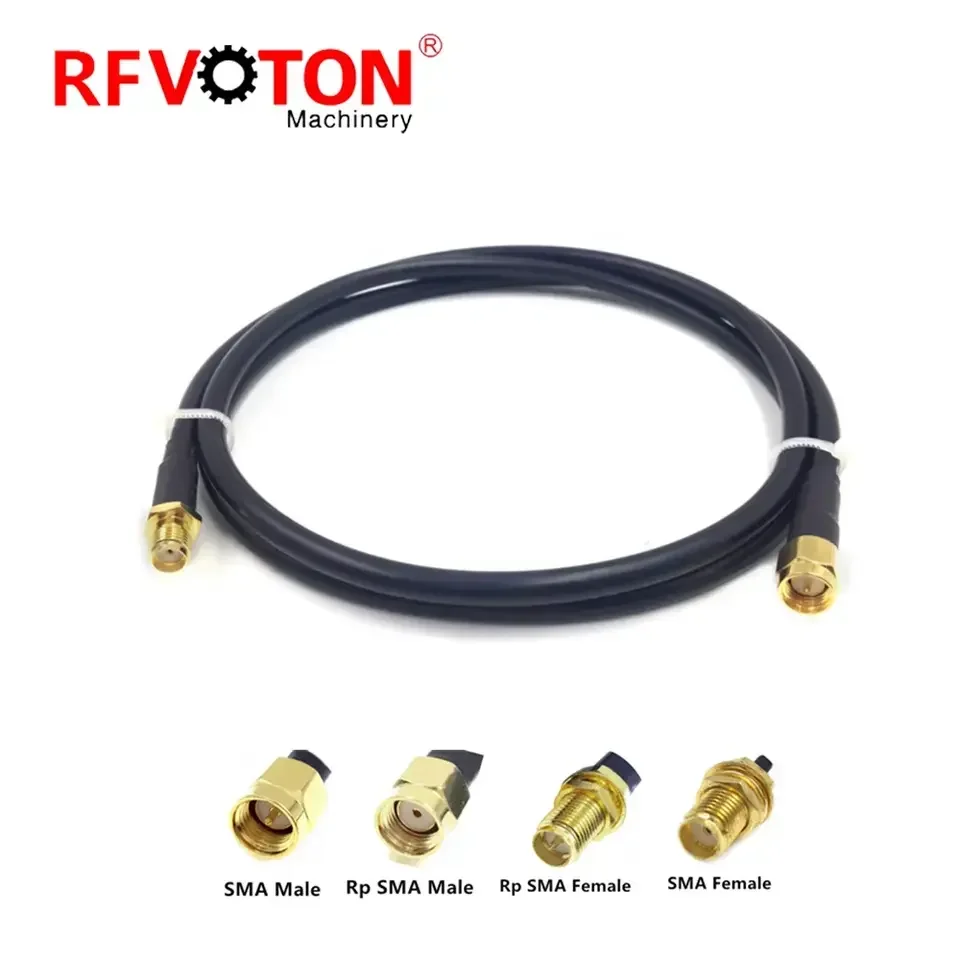 Factory supply Low Loss Coaxial Extension Cable SMA /RP SMA/N Male Female Connector RG58 rg174 LMR195 LMR200 Coaxial Cables details