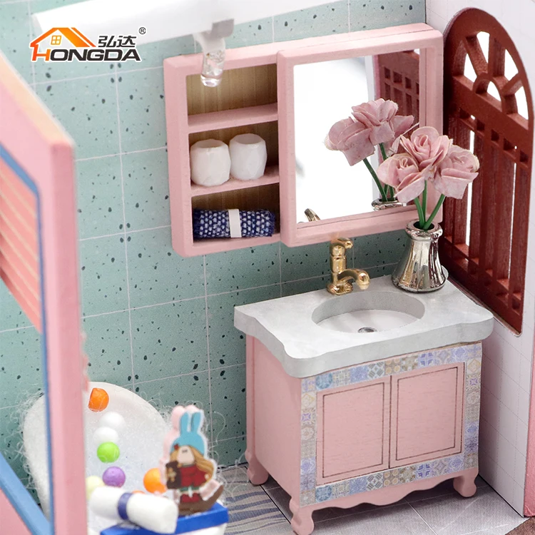 Hongda1/24手作りL2221さくらツリーハウス木製DIYミニチュアドール