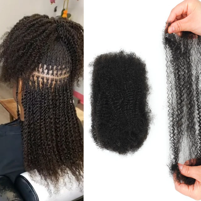 KAMA Pre-stretched Naturel 100% Afro Kinky Bulk Human Hair for Dreadlocks Twists Braiding Loose Hair