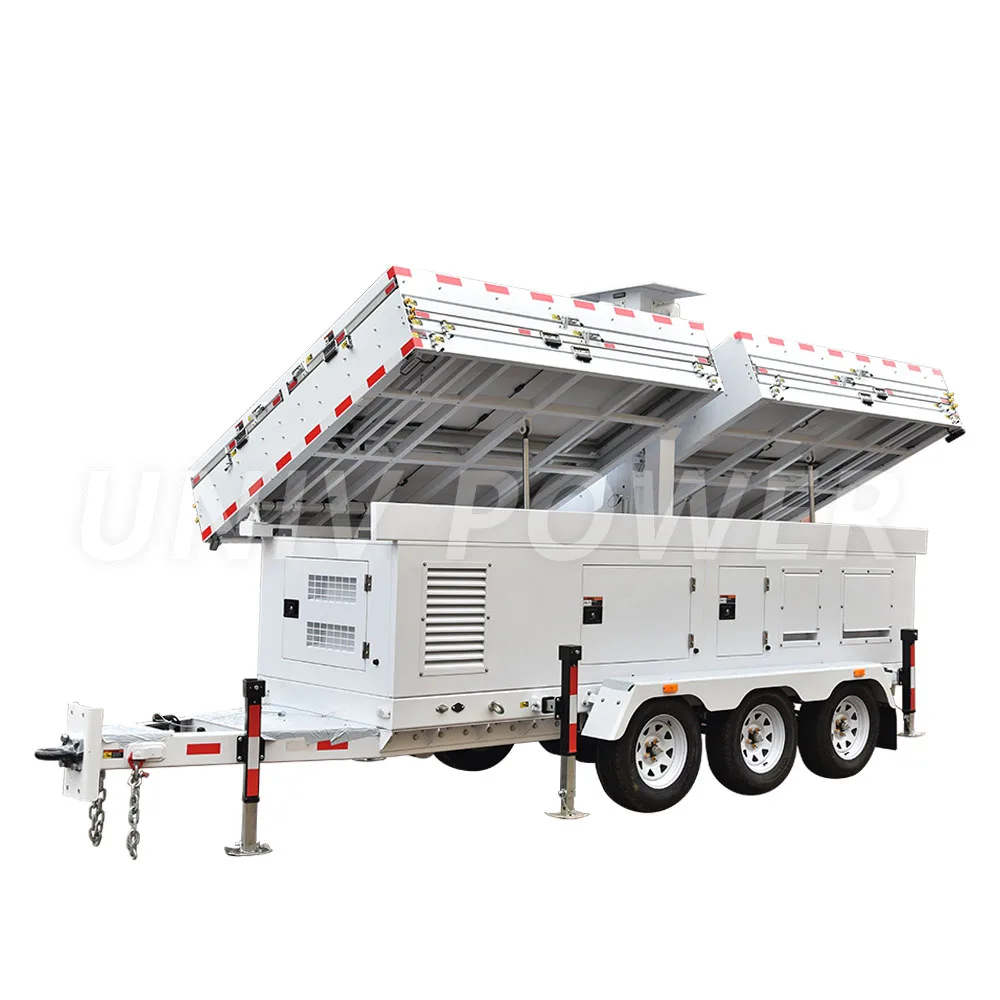 Solar Mobile Energy Storage Trailer with CCTV Camera Backup Power Solar Energy System