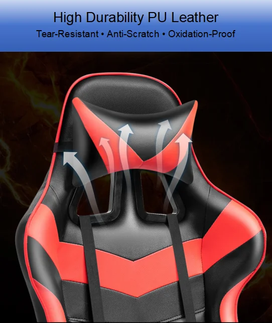 Wholesale High Back PU Leather Reclining Extendable Gaming Chair Ergonomic Executive Office Chair Memory Foam Nylon Base Lumbar supplier