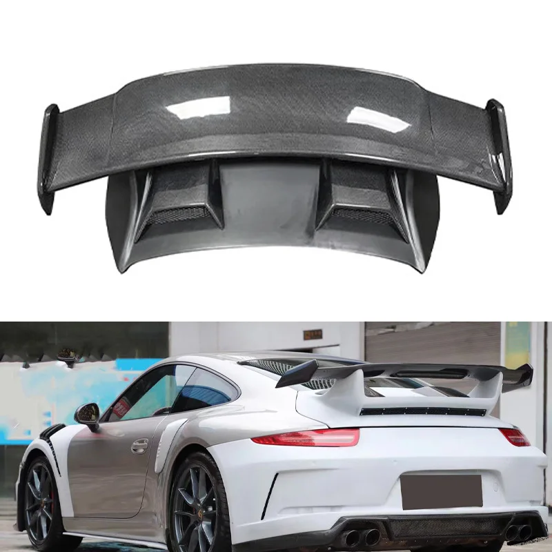GT3 Style Real Carbon Fiber Fibre Rear Trunk Spoiler Big Wing For Porche 911 911.1 911.2 2015--2018