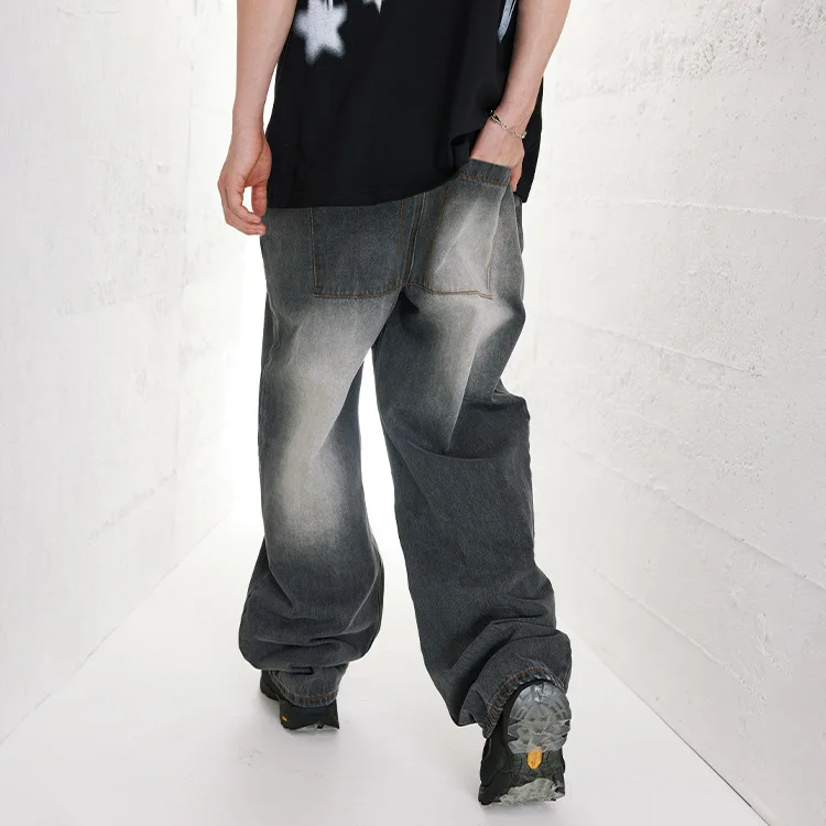 Streetwear Retro High Street Loose Wide Leg Trousers Y2K Vintage