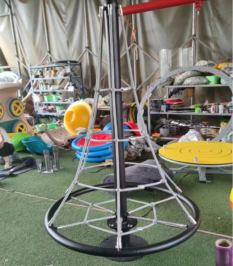 High Quality Outdoor Children's Climbing Net Powerless Carousel Rope Game Mountaineering Cone Stand Outdoor Playground Equipment