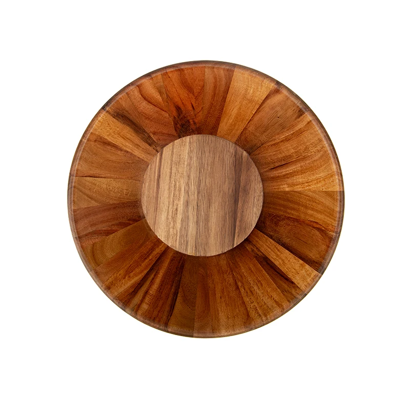 Extra Large Acacia Wooden Bowl For Serving Salad Vegetable And Fruits ...