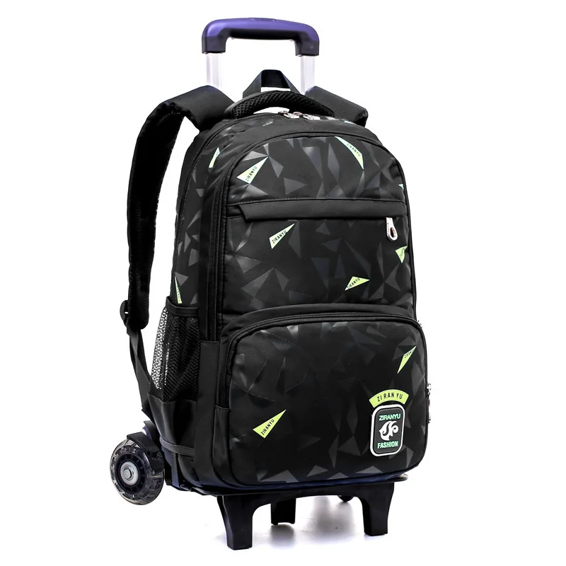 Girls Boys Roller bag Detachable School Bags 3 Wheels Trolley Backpack Rolling 