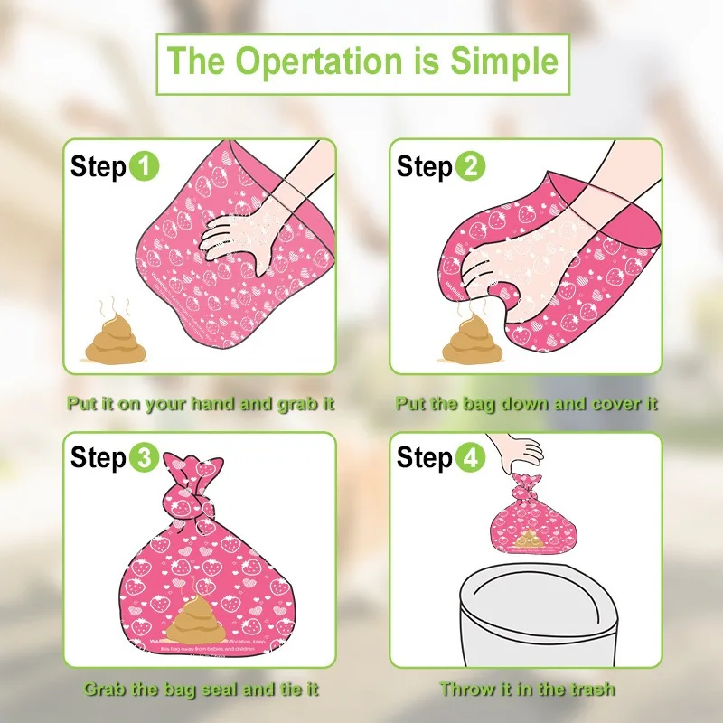 YiShang Factory Eco-Friendly Biodegradable Walker Poo Bags Transparent Plastic Compostable Dog Manure & Baby Diaper Carrier Cats