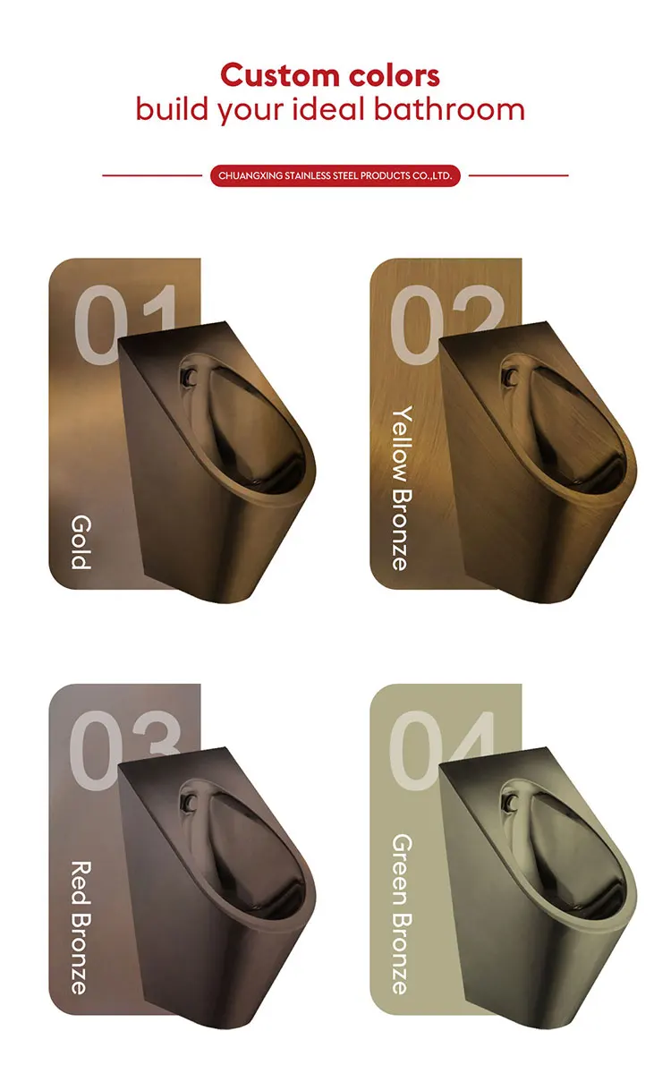 Customized 304 Stainless Steel Male Urinal Triangle Wall Hung Corner