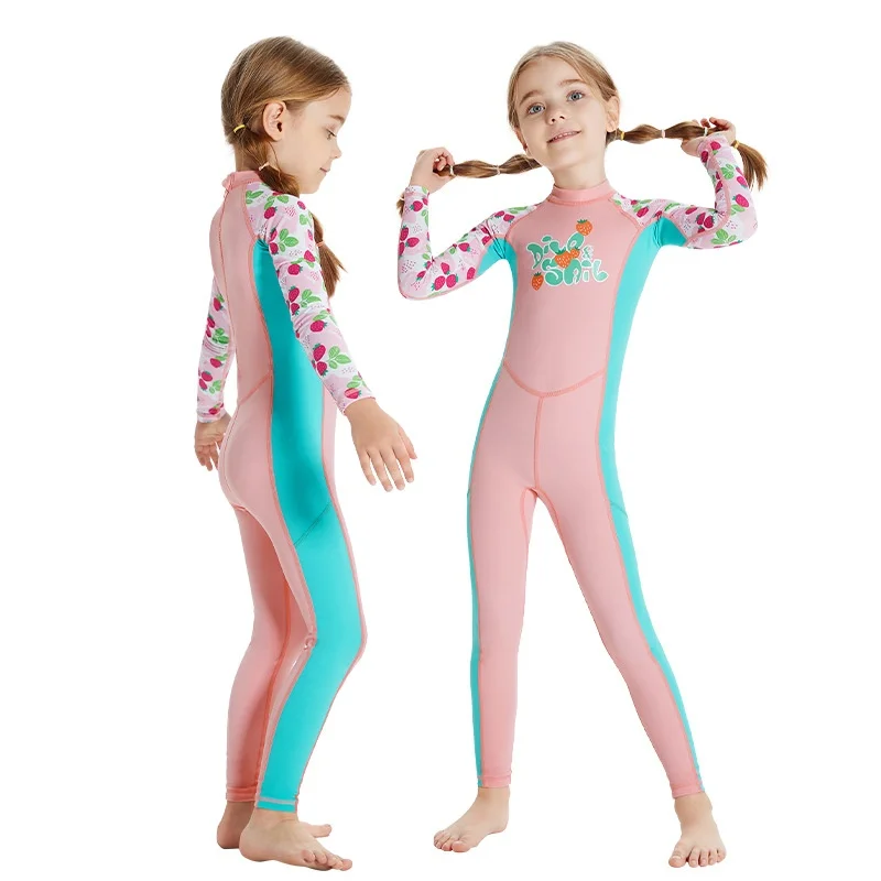 Dive&Sail One-Piece Long-Sleeved Girls' Quick-Drying Swimsuit New Kidsren's Jellyfish Suit  Girl's Clothing Kids Cartoon