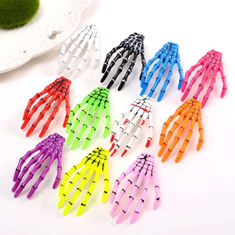 
 2021 newest wholesale Halloween  Skeleton hand series hair clips accesories for women girls gift  
