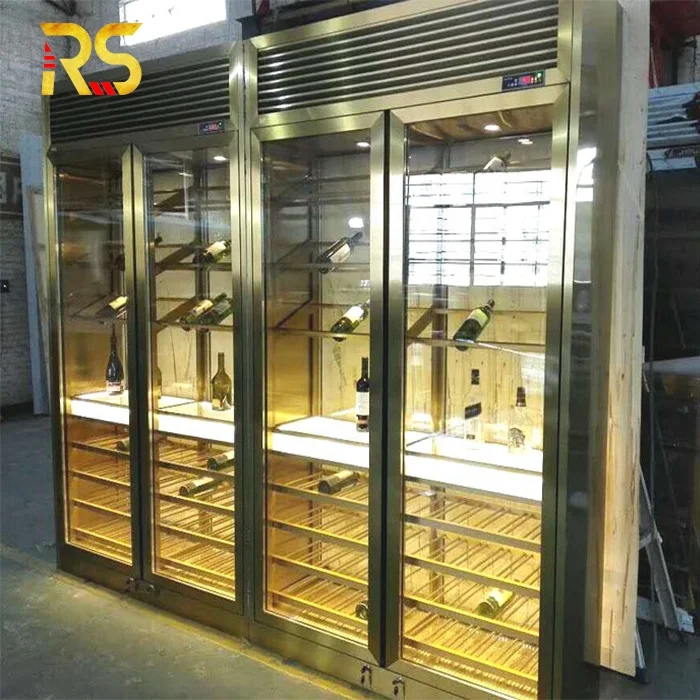 
 restaurant stainless steel red wine rack luxury bar wine storage display cabinet  