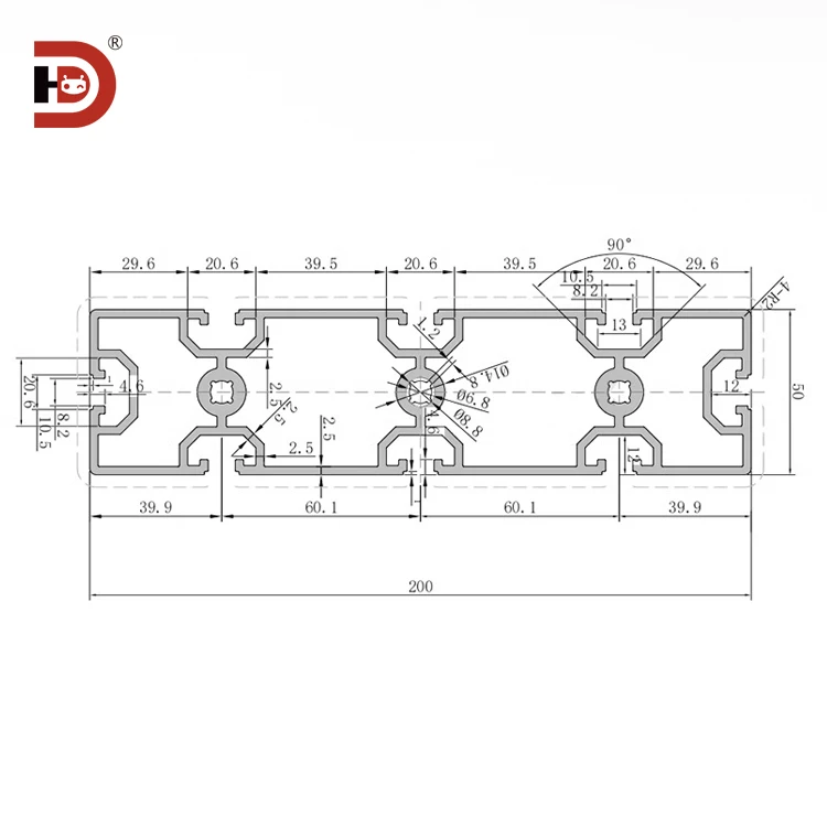 product 50240 industrial extruded aluminum profile woodworking machinery track guide 50200 aluminum profile 50250-3