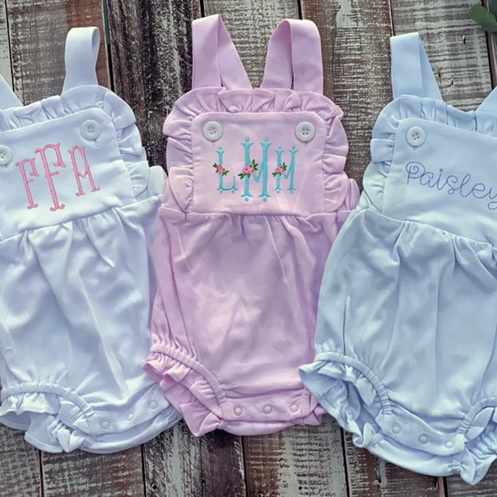 Wholesale Personalized Romper Baby Girl Blank Cotton Crossback Baby